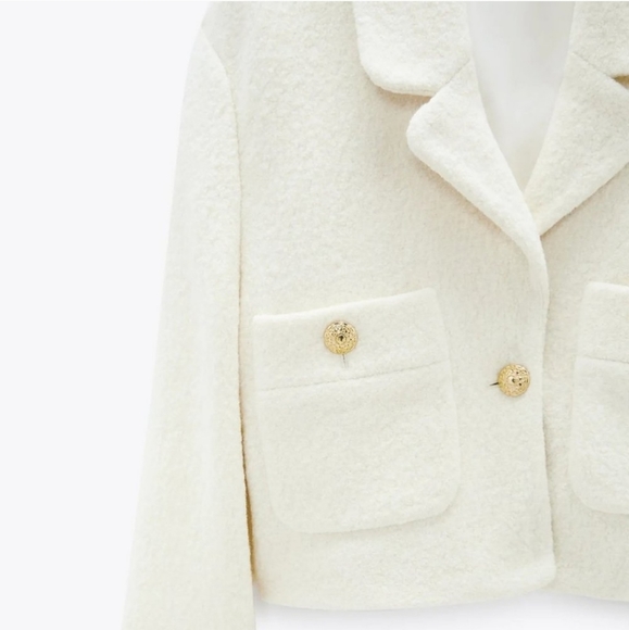 NWT Zara * Textured Cropped Blazer size XL XXL - Picture 16 of 16